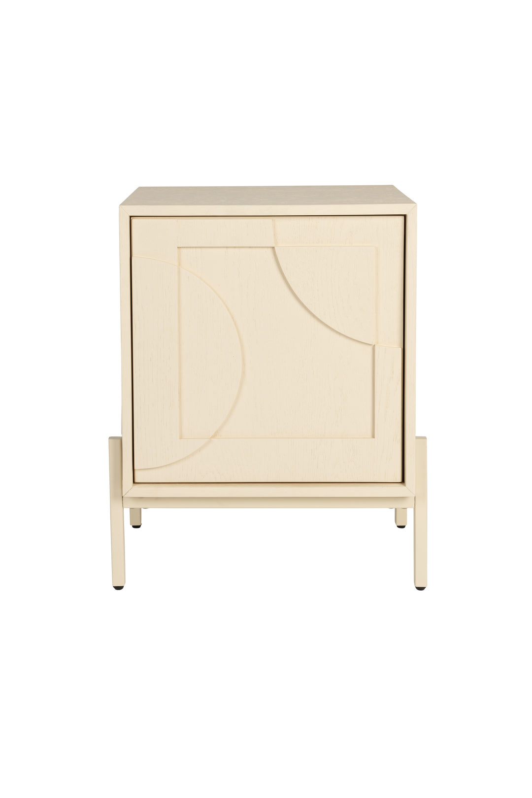 ZUIVER Faces sidebord m. 1 låge og 1 hylde beige egetræ og jern 45x35