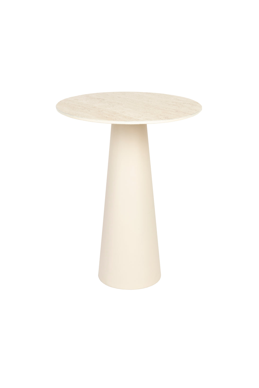 WHITE LABEL LIVING Joya sidebord Lav rund beige keramik/jern Ø40