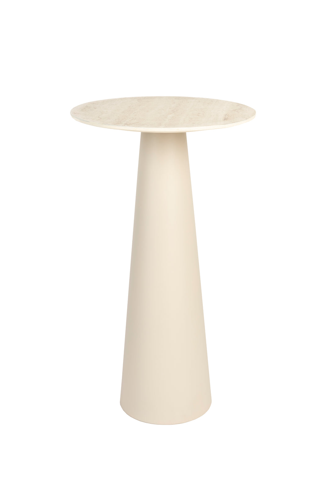 WHITE LABEL LIVING Joya sidebord Høj rund beige keramik/jern Ø40
