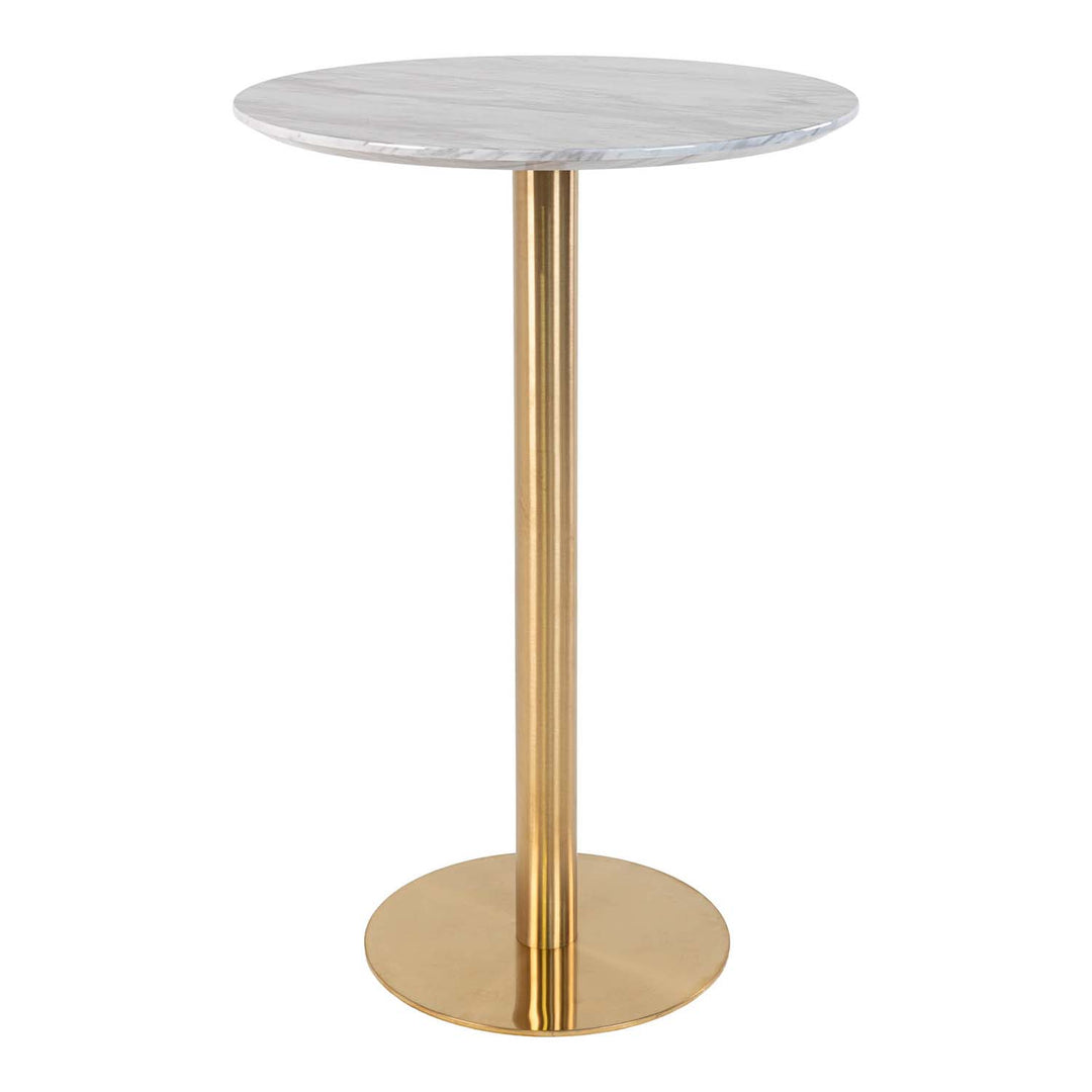 HOUSE NORDIC Bolzano barbord MDF med marmor look og messing stål Ø70