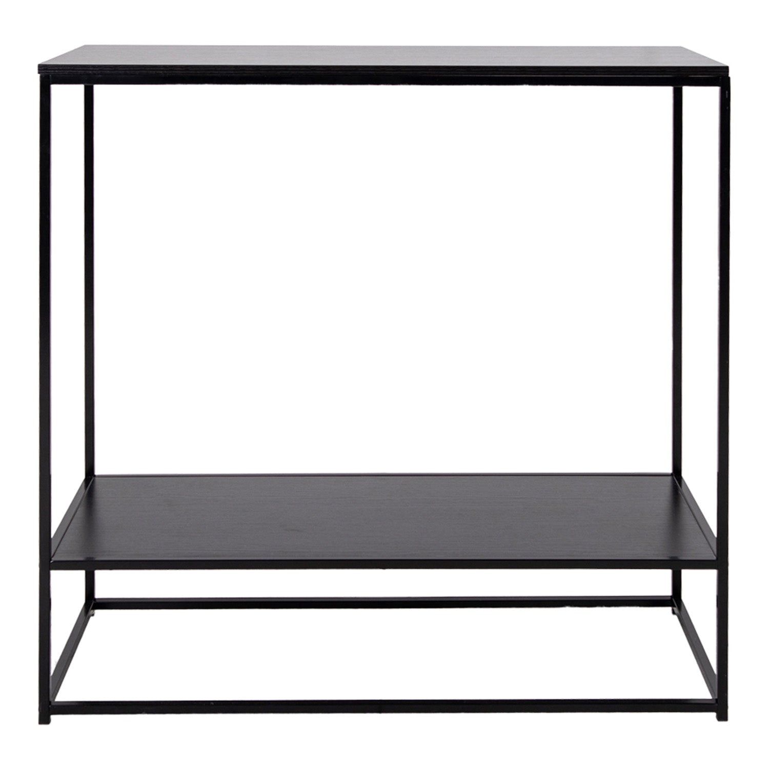 Produktbillede af HOUSE NORDIC rektangulær Vita konsolbord m. hylde sort melamin og stål 80x36 i premium kvalitet