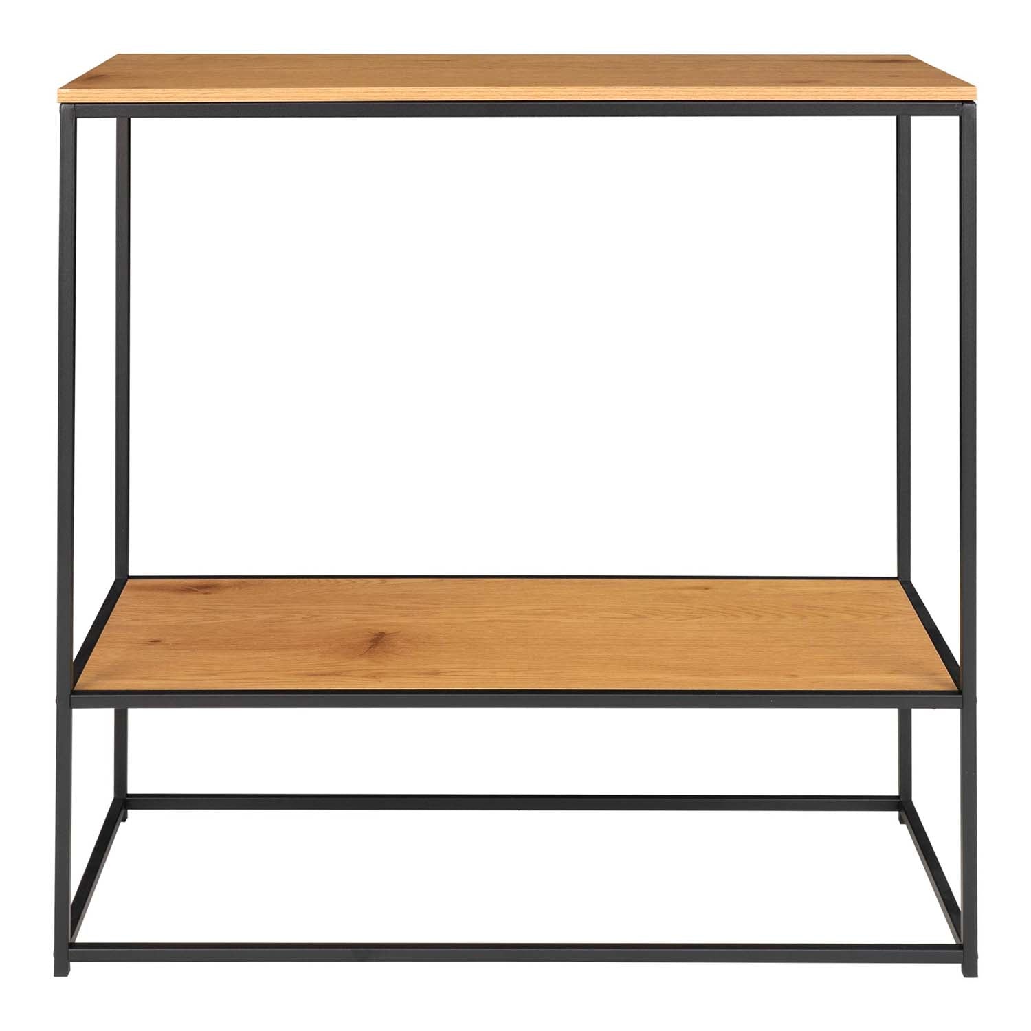 Produktbillede af HOUSE NORDIC Vita konsolbord m. hylde natur melamin og sort stål 80x36 i premium kvalitet