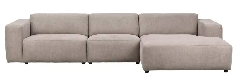 ROWICO Willard 4 pers. modul sofa m. højre chaiselong beige stof