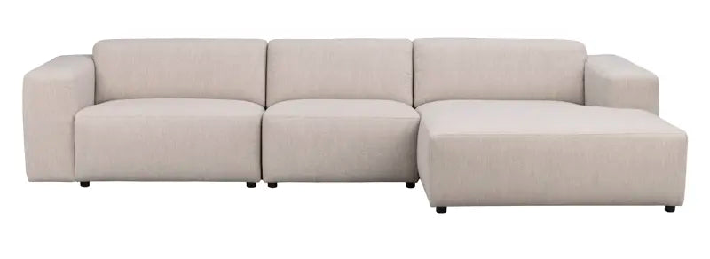 ROWICO Willard 4 pers. modul sofa m. højre chaiselong lys beige stof