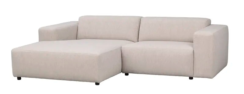 ROWICO Willard 3 pers. modul sofa m. venstre chaiselong lys beige stof