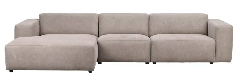 ROWICO Willard 4 pers. modul sofa m. venstre chaiselong beige stof