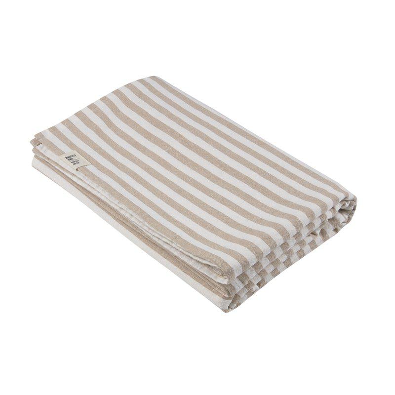 Produktbillede af Fondaco Svea Dug 140x300 cm Sand Striber i premium kvalitet