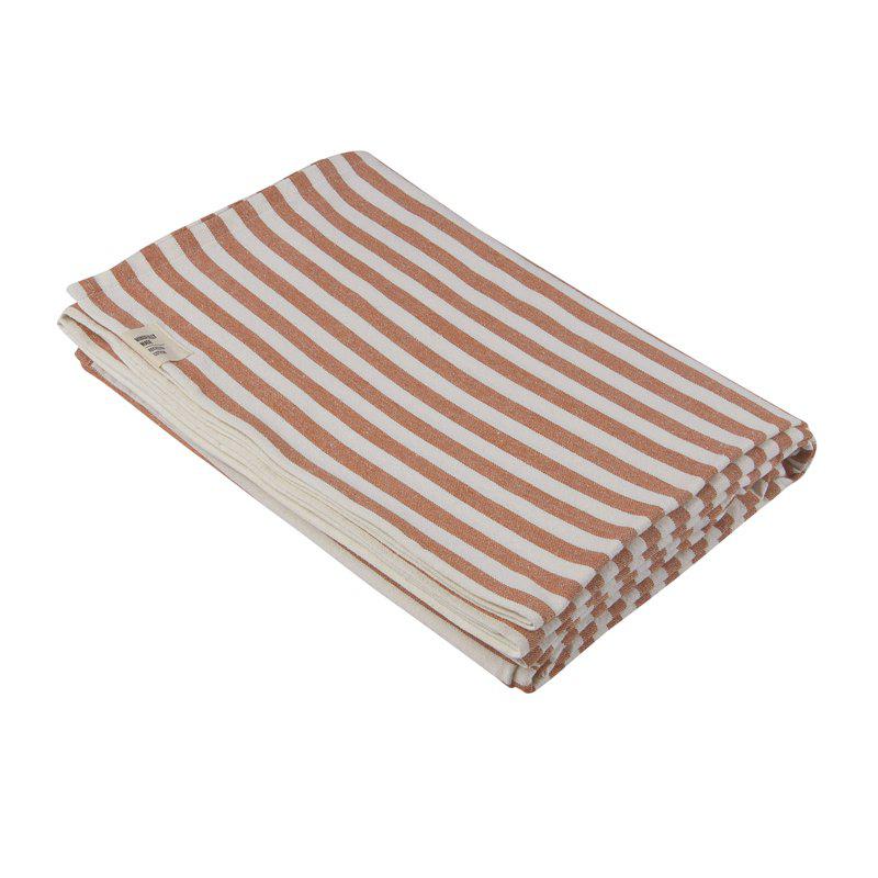 Produktbillede af Fondaco Svea Dug 140x300 cm Peach Striber i premium kvalitet