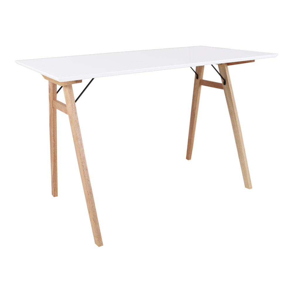 HOUSE NORDIC Vojens skrivebord hvid/natur MDF/gummitræ rektangulær 120x60