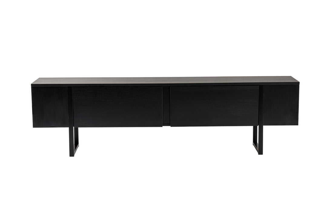 NORDVÄRK Serenity TV-bord m. 2 låger sort træ melamin og sort 180x29,5