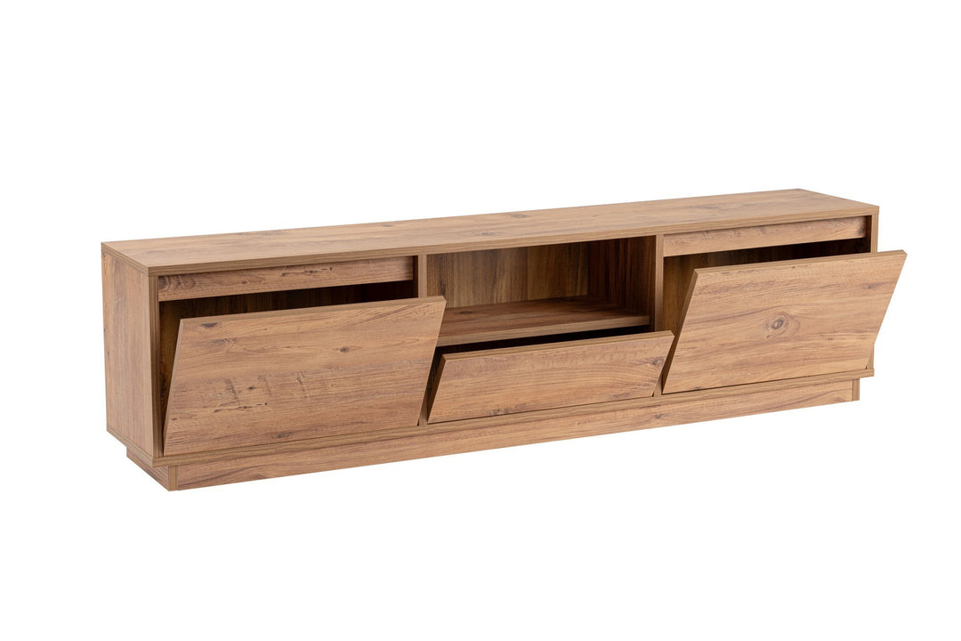 NORDVÄRK Vanguard TV-bord m. 3 låger og 1 rum Atlantic Pine melamin 160x29,5