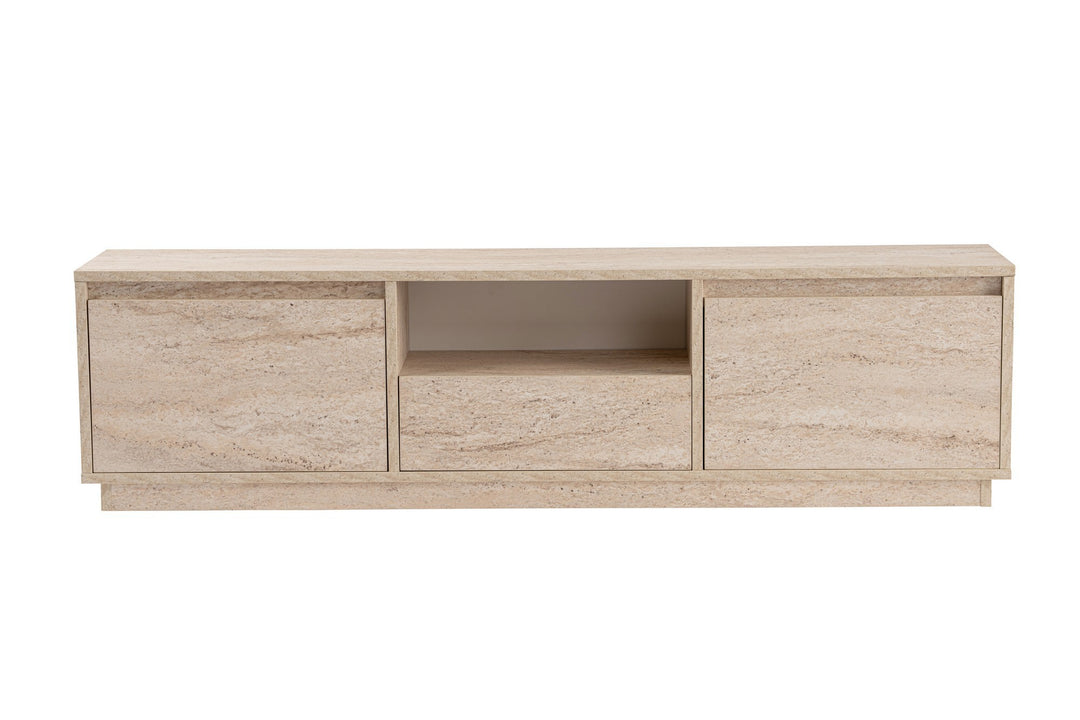 NORDVÄRK Vanguard TV-bord m. 3 låger og 1 rum travertin melamin 160x29,5