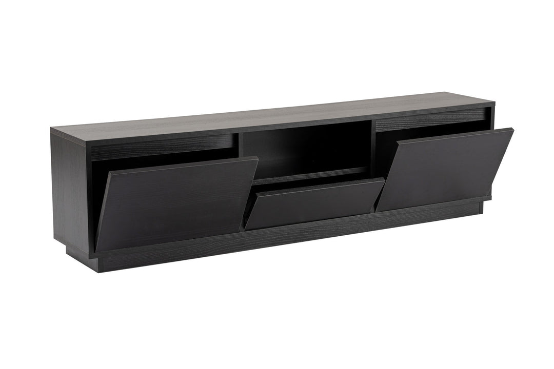 NORDVÄRK Vanguard TV-bord m. 3 låger og 1 rum sort træ melamin 160x29,5