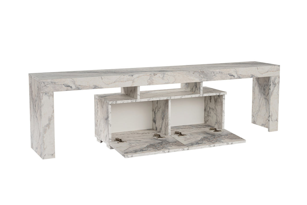 NORDVÄRK Enclave TV-bord m. 2 låger og 3 åbne rum Fressia marmor melamin 180x31,3