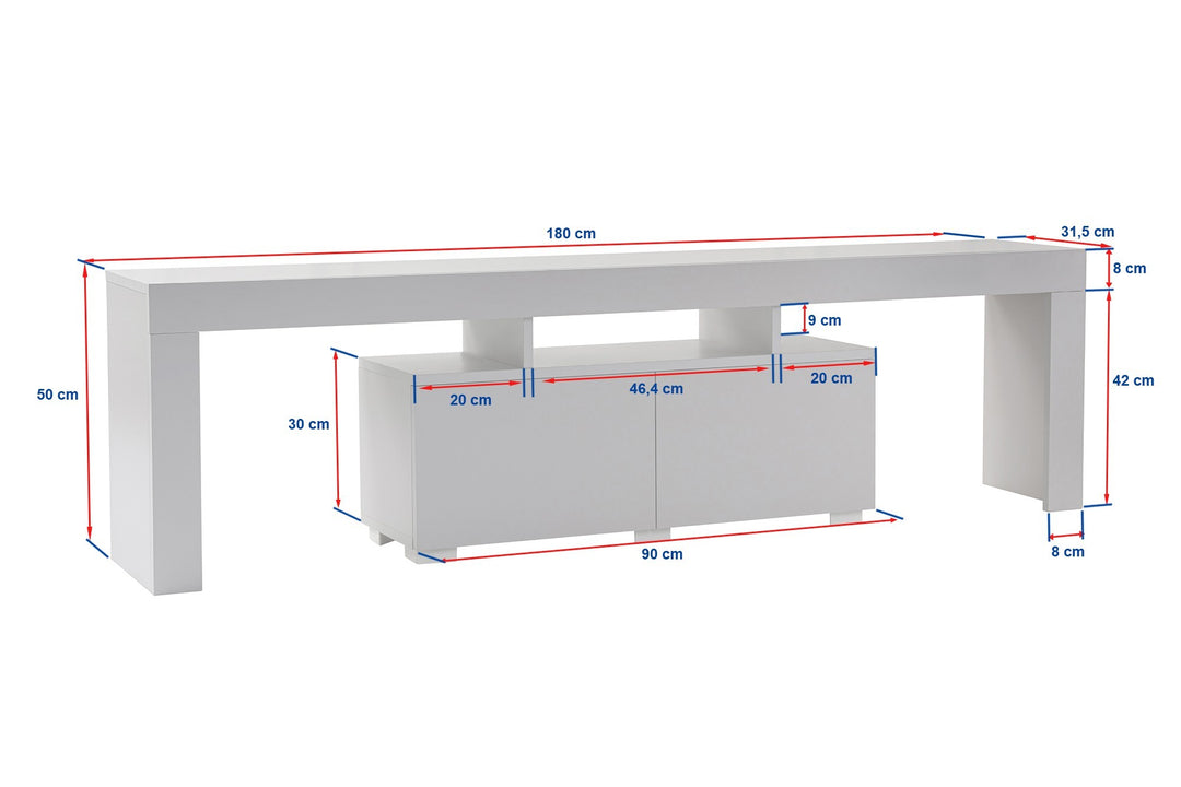 NORDVÄRK Enclave TV-bord m. 2 låger og 3 åbne rum Atlantic Pine melamin 180x31,3