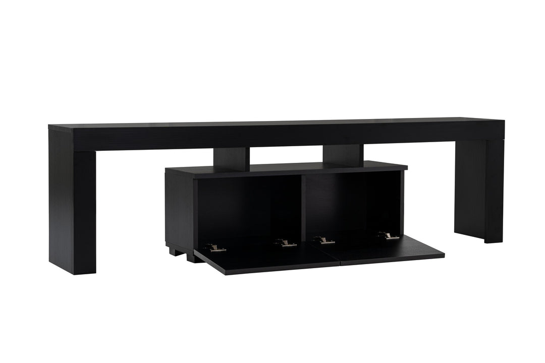 NORDVÄRK Enclave TV-bord m. 2 låger og 3 åbne rum sort træ melamin 180x31,3