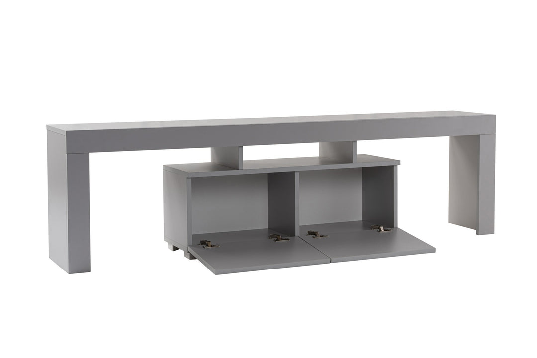 NORDVÄRK Enclave TV-bord m. 2 låger og 3 åbne rum grå melamin 180x31,3