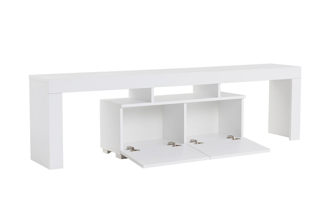 NORDVÄRK Enclave TV-bord m. 2 låger og 3 åbne rum hvid melamin 180x31,3