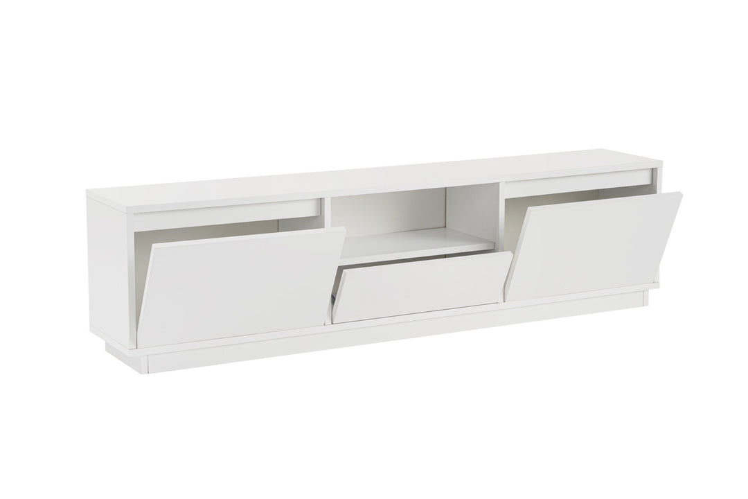 NORDVÄRK Vanguard TV-bord m. 3 låger og 1 rum hvid melamin 160x29,5