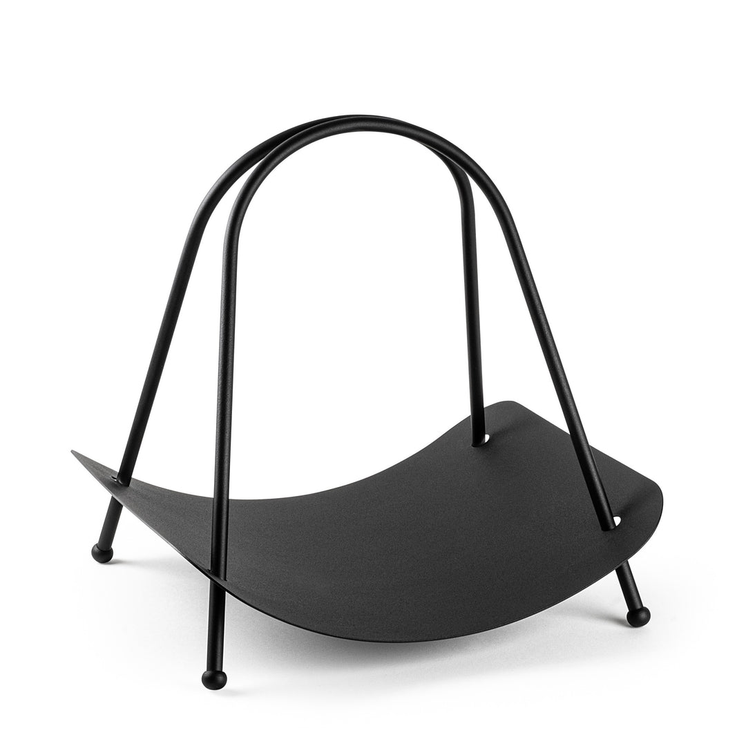 NORDVÄRK GED brændekurv m. hank rektangulær sort metal