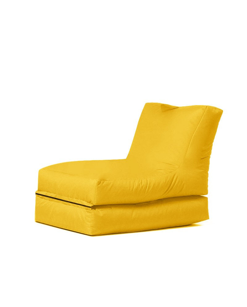 NORDVÄRK Siesta udendørs sækkestol/liggestol foldbar/forlængelse rektangulær gul polyester