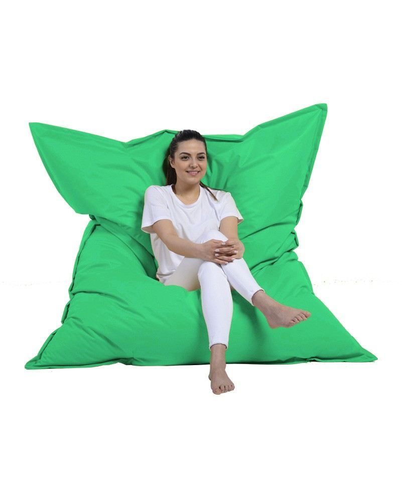 NORDVÄRK Kæmpe udendørs sækkestol rektangulær grøn polyester 140x180