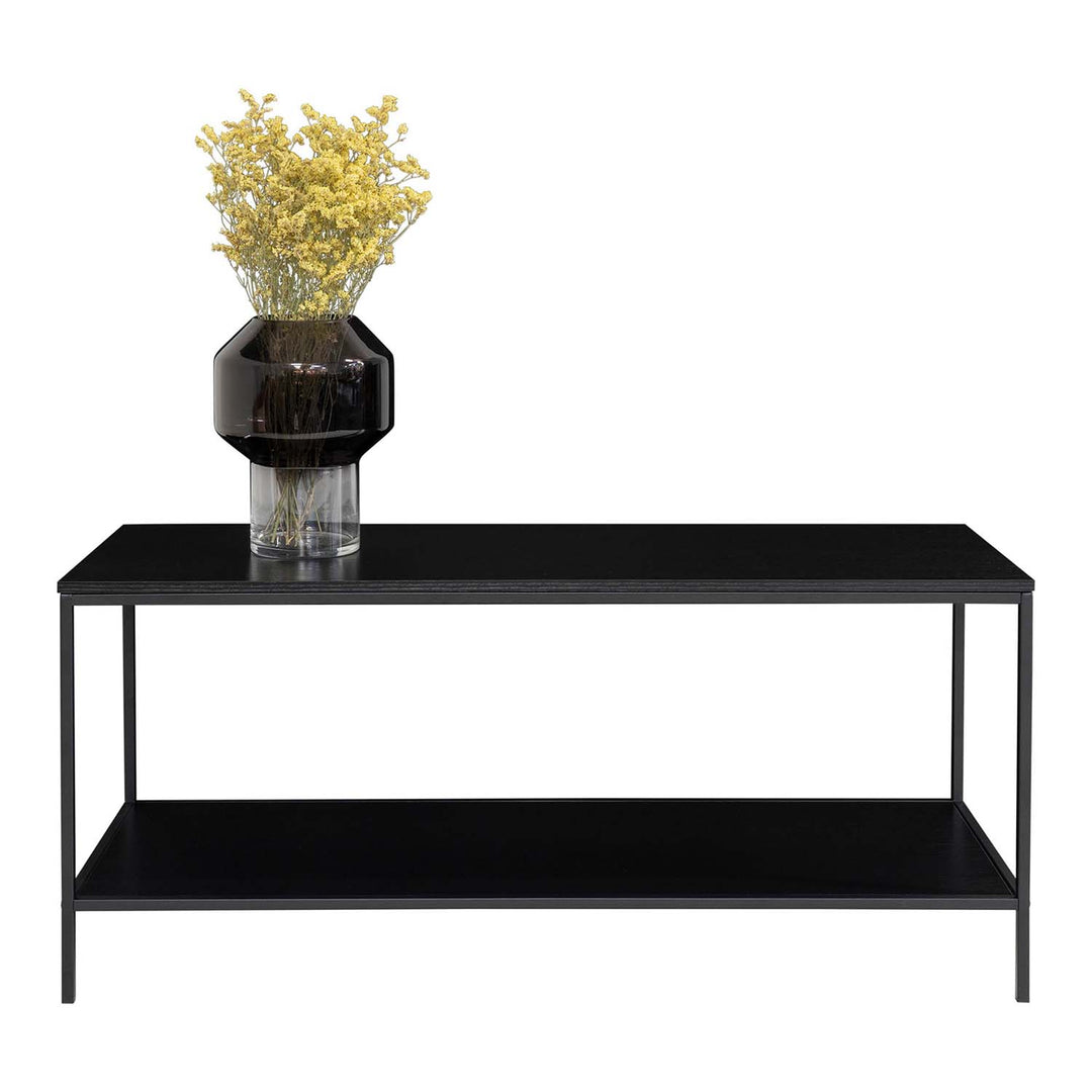 HOUSE NORDIC Vita TV-bænk m. hylde sort melamin og sort stål 100x36