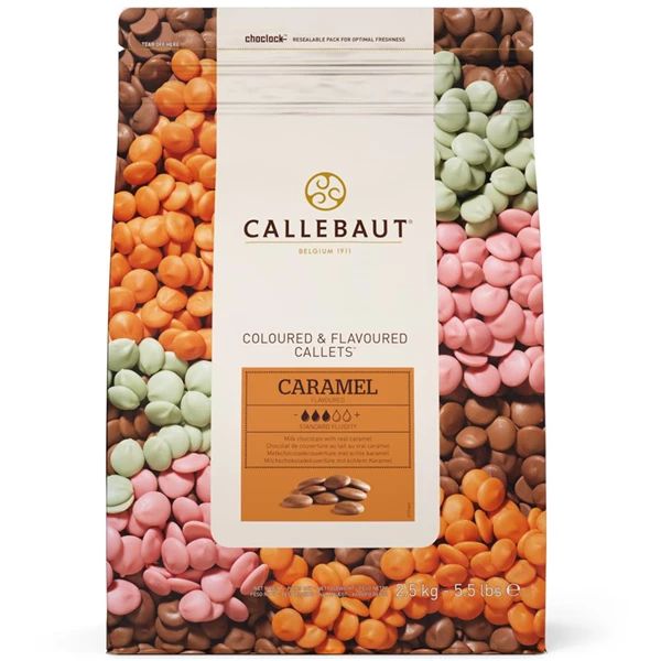 Produktbillede af Overtræk Mælk Knapper Med Karamel Barry Callebaut 2.5kg på tilbud – premium kvalitet og detaljer