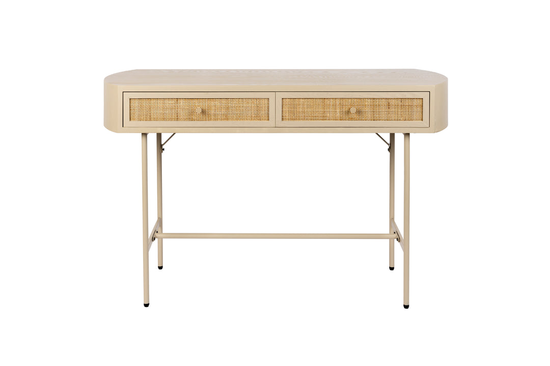 WHITE LABEL LIVING Amaya konsolbord m. 2 skuffer beige MDF/metal 120x40