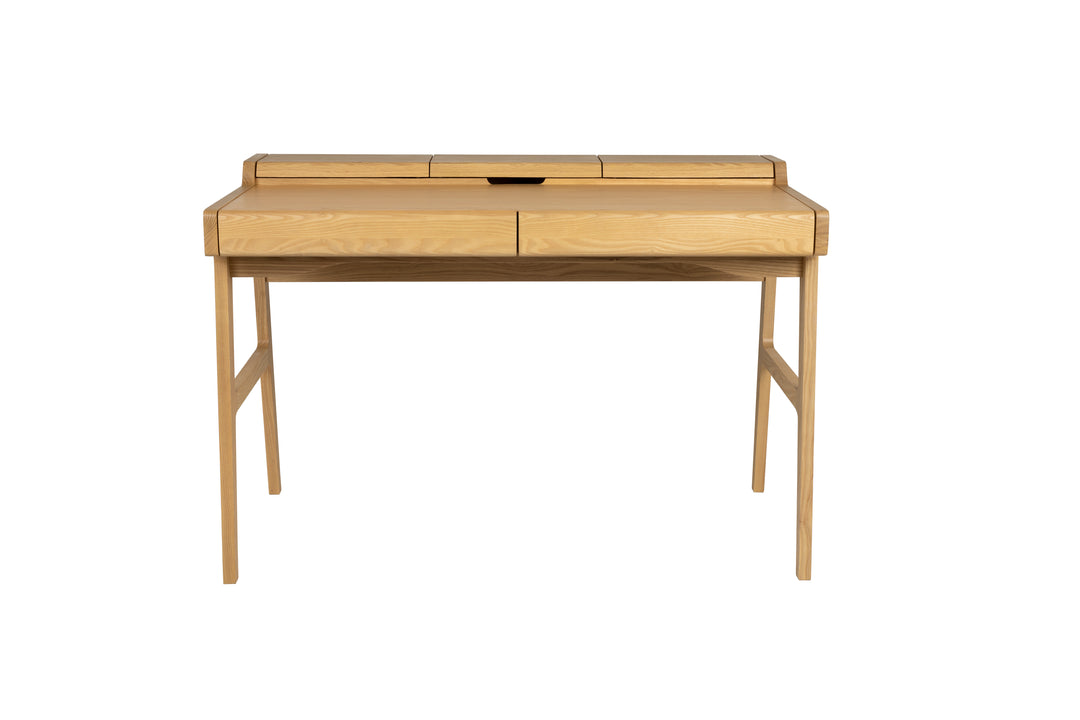 ZUIVER Kaat skrivebord m. 2 skuffer natur egefinér og asketræ 120x70