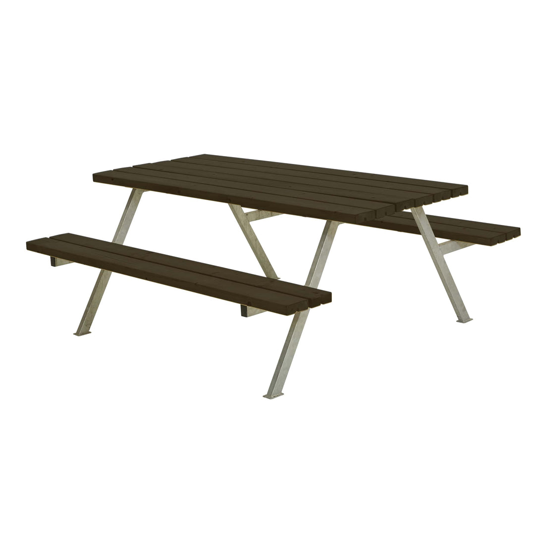 Produktbillede af Alpha Bord/Bænkesæt 177x161x73cm Sort på tilbud