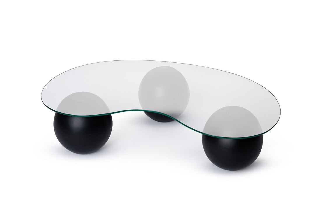 NORDVÄRK Sphere sofabord glas og sort polyurethan 120x30
