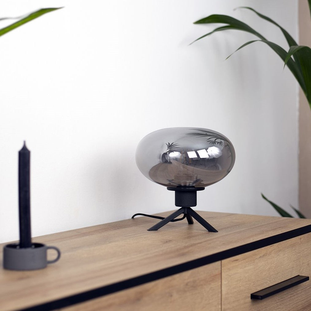 Produktbillede af Espejo Bordlampe i glas og metal med spejl effekt højde 22 cm på tilbud i høj kvalitet