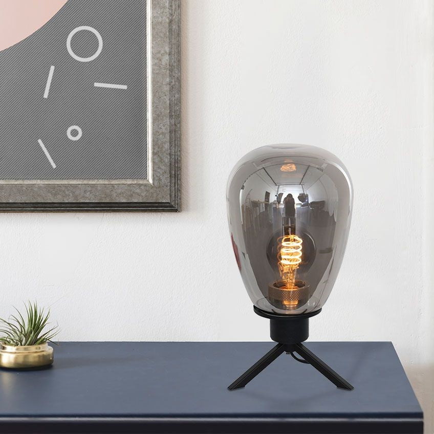 Produktbillede af Espejo Bordlampe i glas og metal med spejl effekt højde 28 cm på tilbud i høj kvalitet