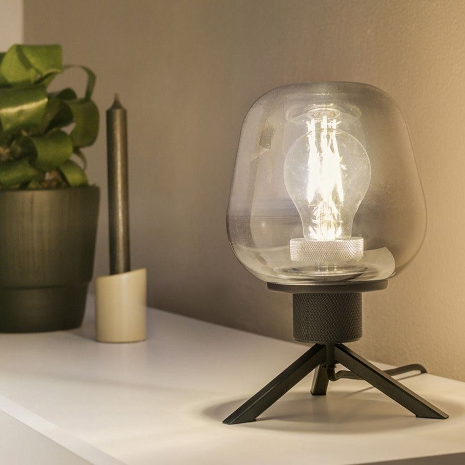Produktbillede af Espejo Bordlampe i glas og metal med spejl effekt højde 23 cm på tilbud i høj kvalitet