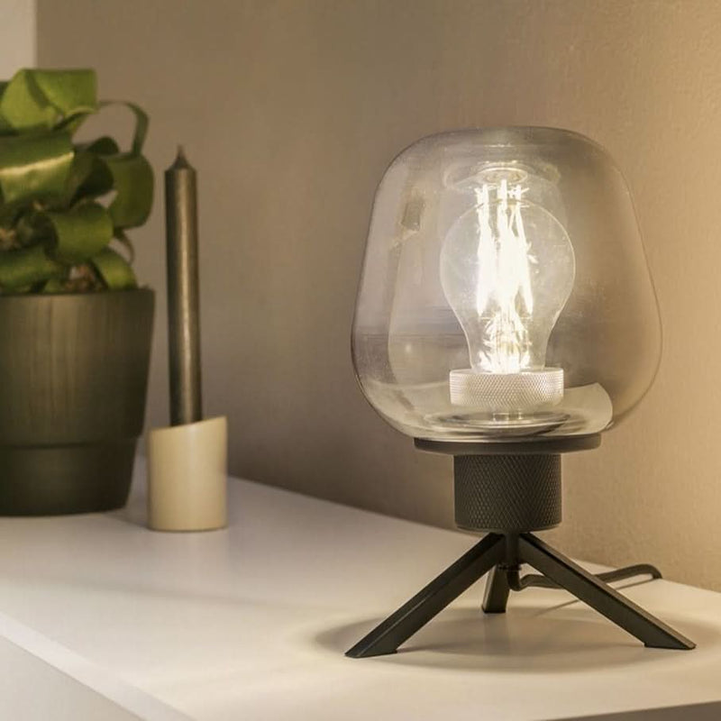 tilbud på Espejo bordlampe i glas og metal med spejl effekt. Billigt udsalg! Hurtig levering, 1-2 hverdage. Spar op til 62%.