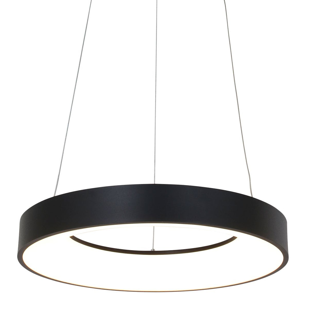 Produktbillede af Anillo loftlampe med en ring af metal og glas 4 slags finish Metal sort på tilbud i høj kvalitet