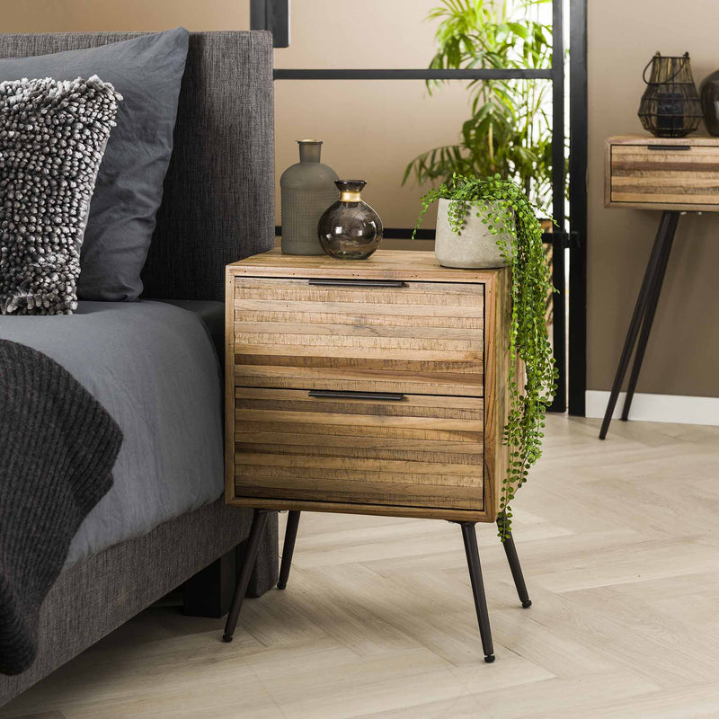 Teca sengebord i teaktræ med 2 skuffer på tilbud! Billigt udsalg - Spar op til 56%. Hurtig levering (1-2 dage) & billig fragt. Køb online nu!