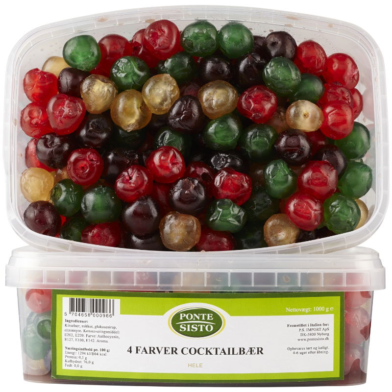 Produktbillede af Cocktailbær Hele 4 Farver 1 Kg Pet på tilbud i brug