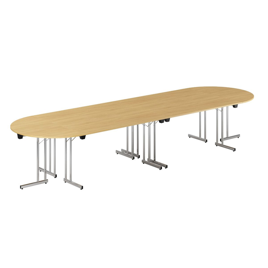 Produktbillede af Konferencebord 400x120cm Sammenklappeligt bord Eg-krom på tilbud