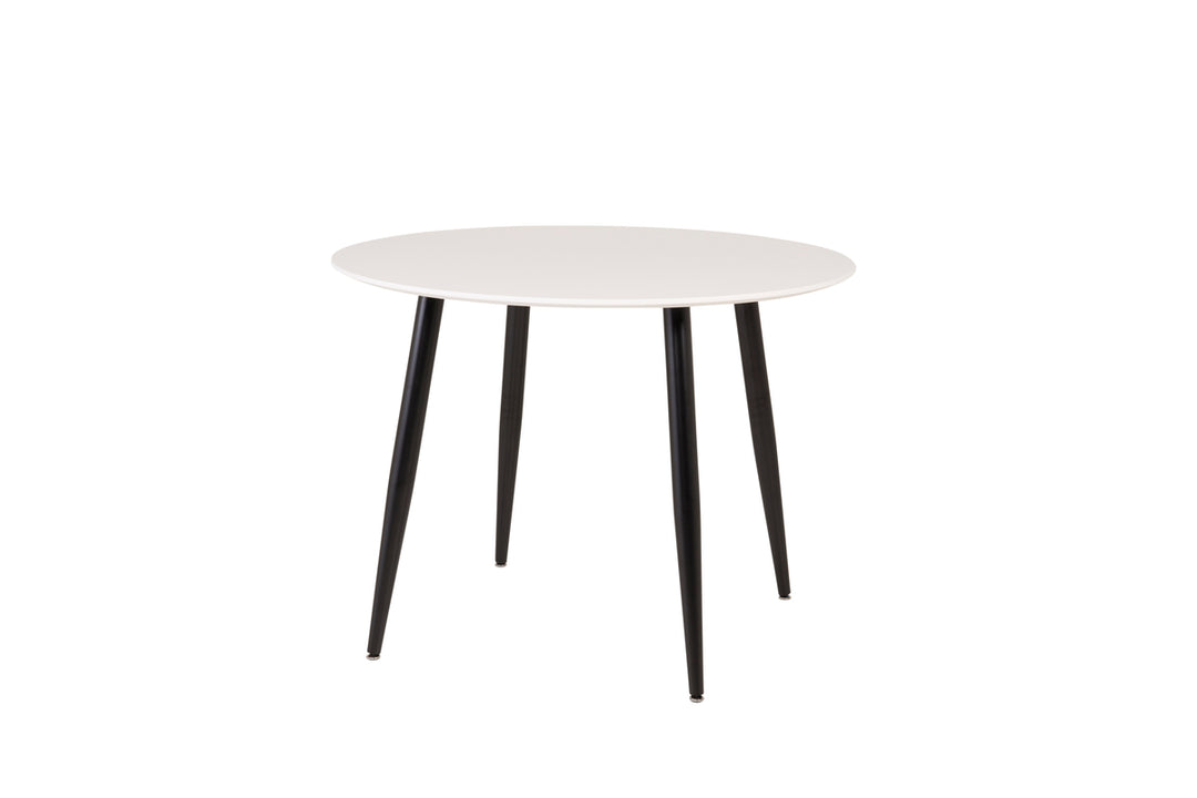 VENTURE DESIGN Plaza spisebord rund hvid MDF og sort stål Ø100