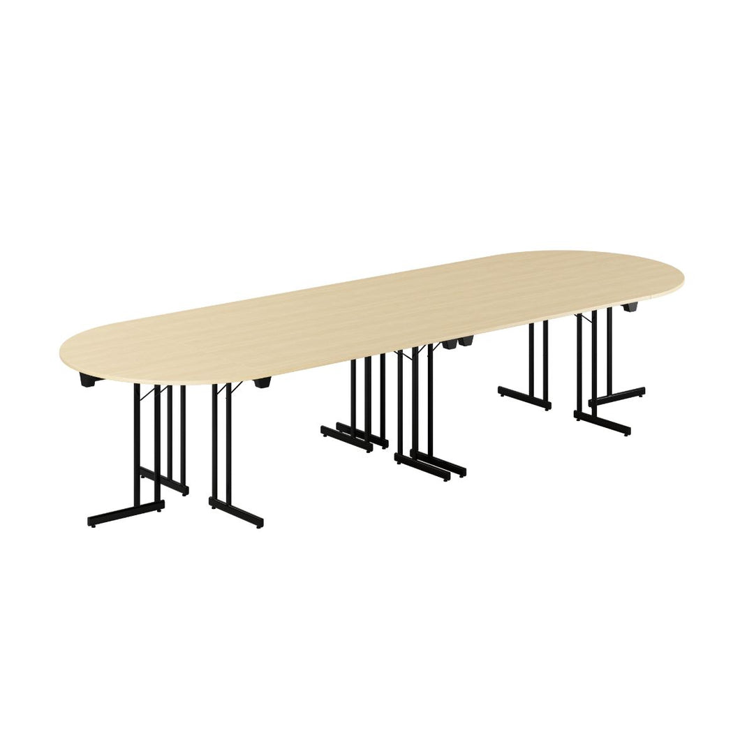 Produktbillede af Konferencebord 360x120cm Sammenklappeligt bord Birk-sort på tilbud