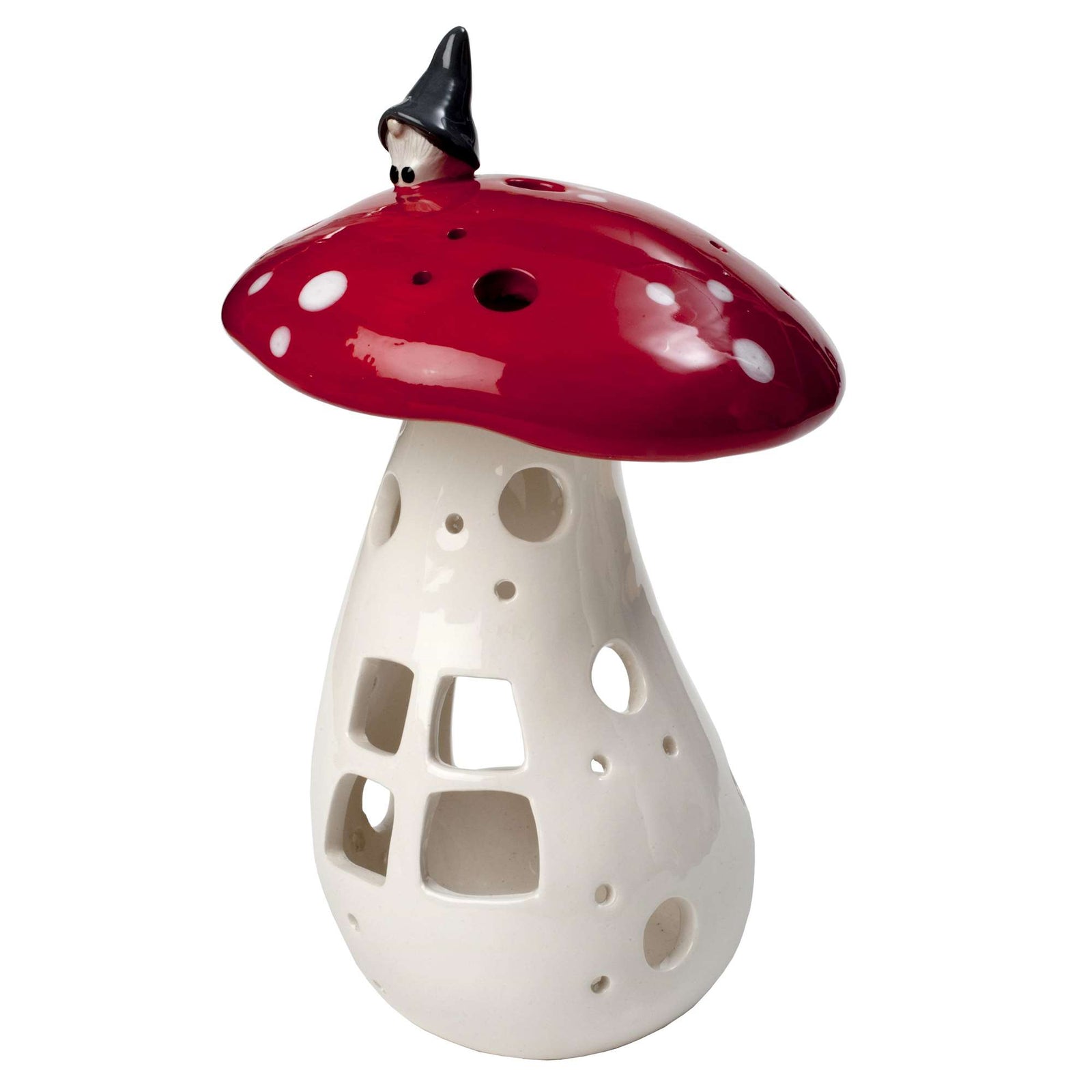 Produktbillede af Nääsgränsgården Lanterne Nisse på svamp H 21cm i premium kvalitet
