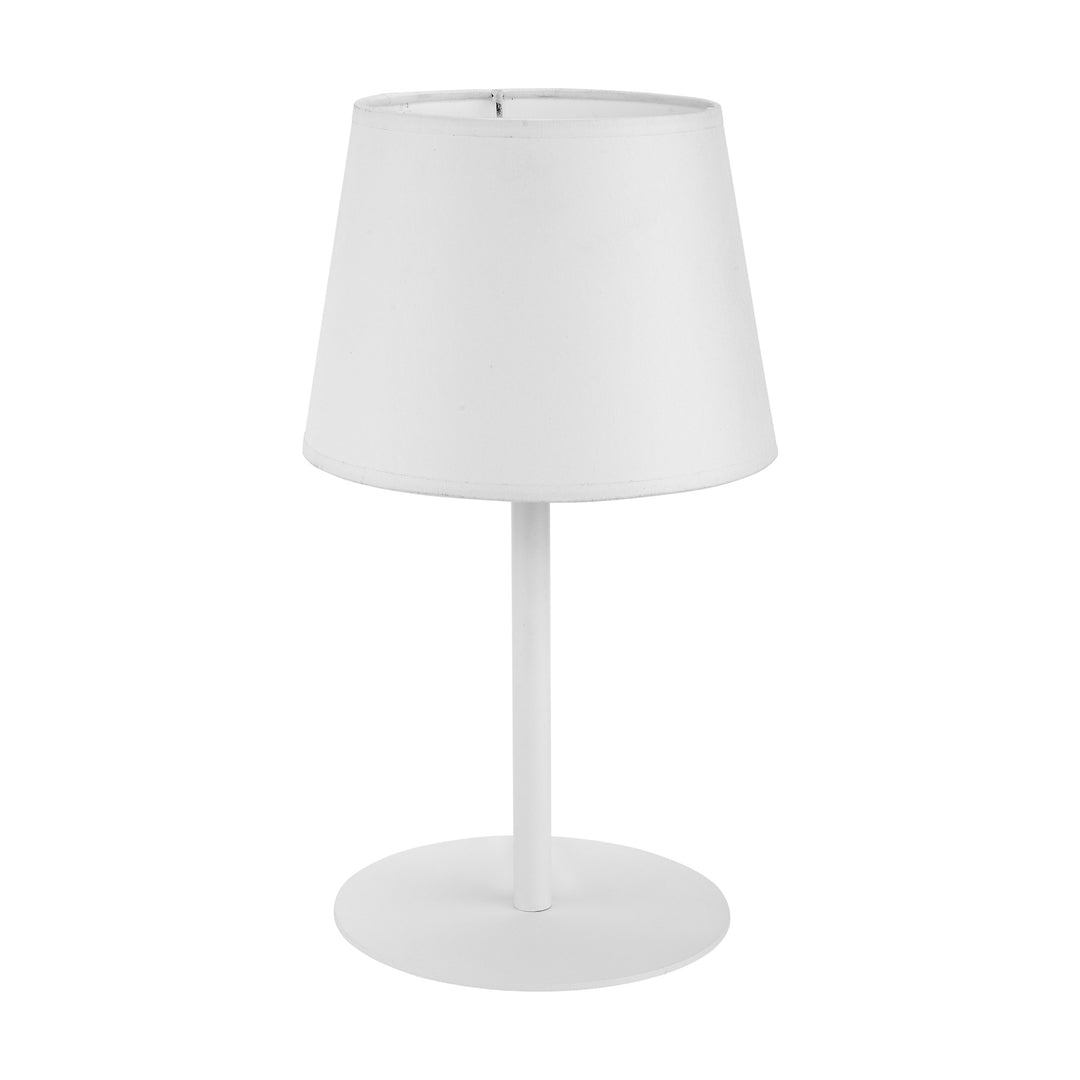 TK Maja bordlampe hvid stof og hvid metal