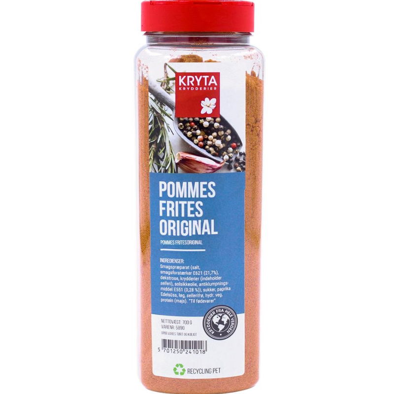 Produktbillede af Pommes Frites Krydderi 700 g på tilbud i premium kvalitet