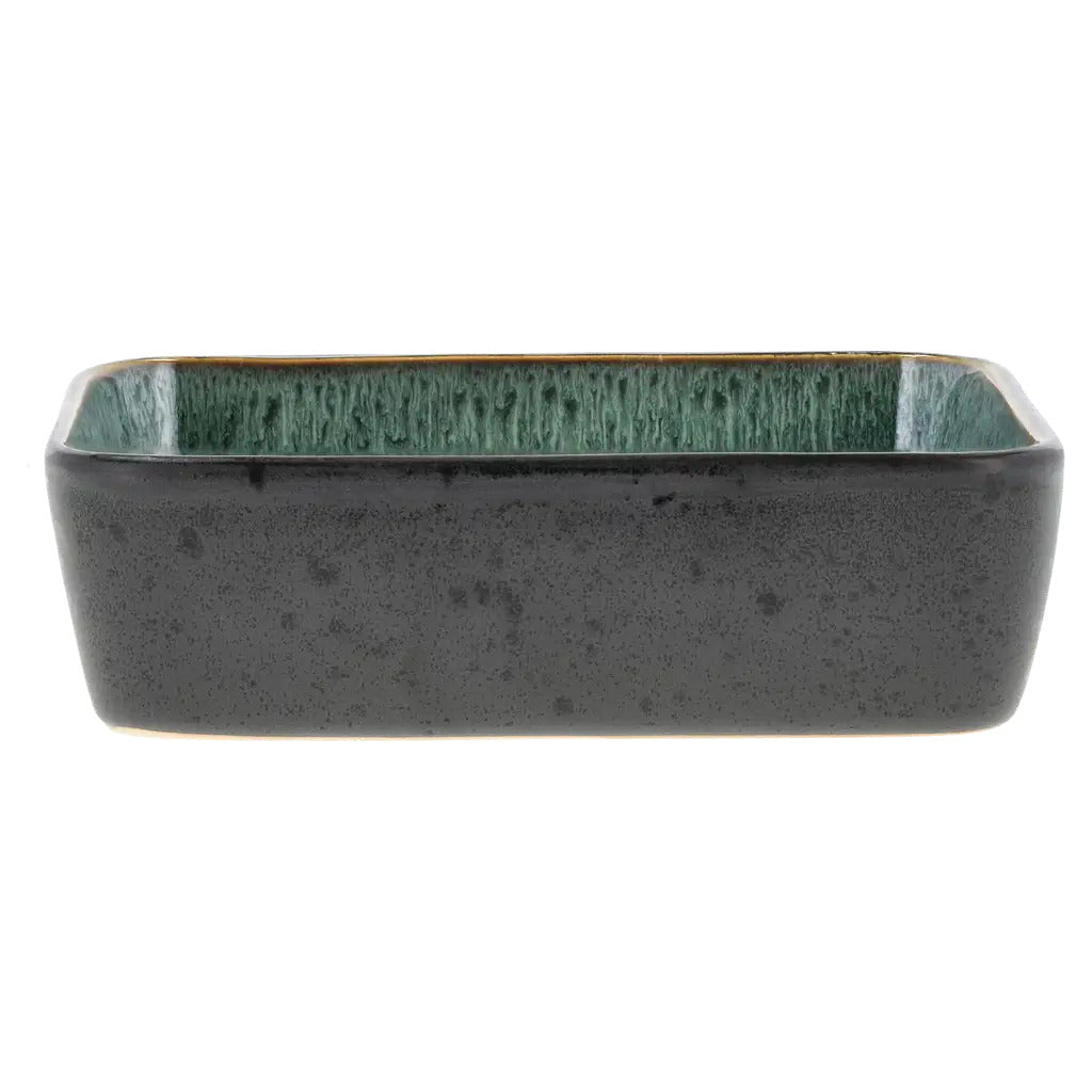Produktbillede af Christian Bitz BITZ Fad rektangulært 19 x 14 x 5,3 cm Sort/Grøn i premium kvalitet