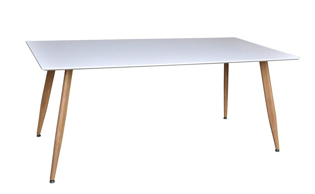 VENTURE DESIGN Polar spisebord rektangulær hvid MDF og natur stål 90x180