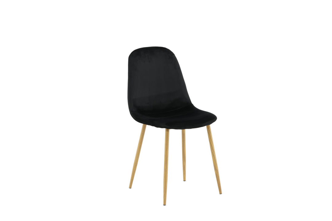 VENTURE DESIGN Polar spisebordsstol sort polyester fløjl og egelook stål