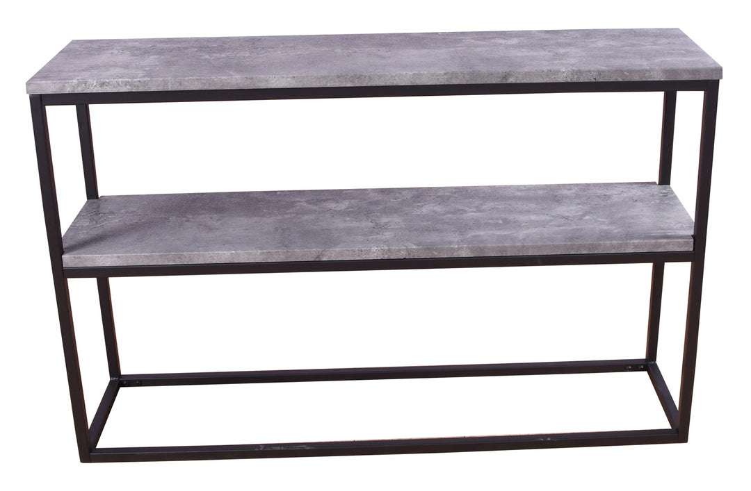 VENTURE DESIGN Rise sidebord m. 1 hylde betongrå papirlaminat og sort stål 110x30