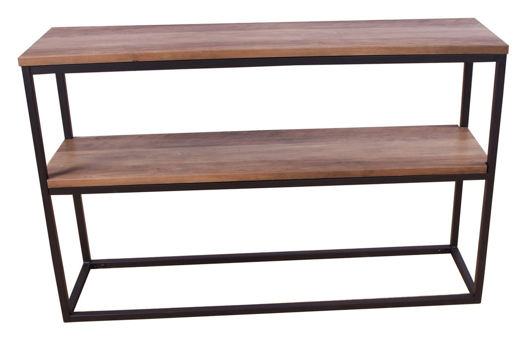 VENTURE DESIGN Rise sidebord m. 1 hylde teaktræsfarvet papirlaminat og sort stål 110x30